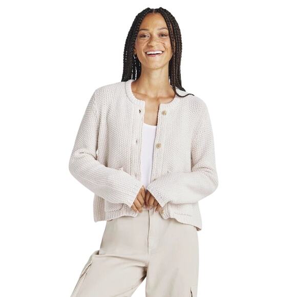 Splendid Women Moonstone Knit Andrea Long Sleeve Casual Cropped Cardigan Size M - Picture 1 of 5